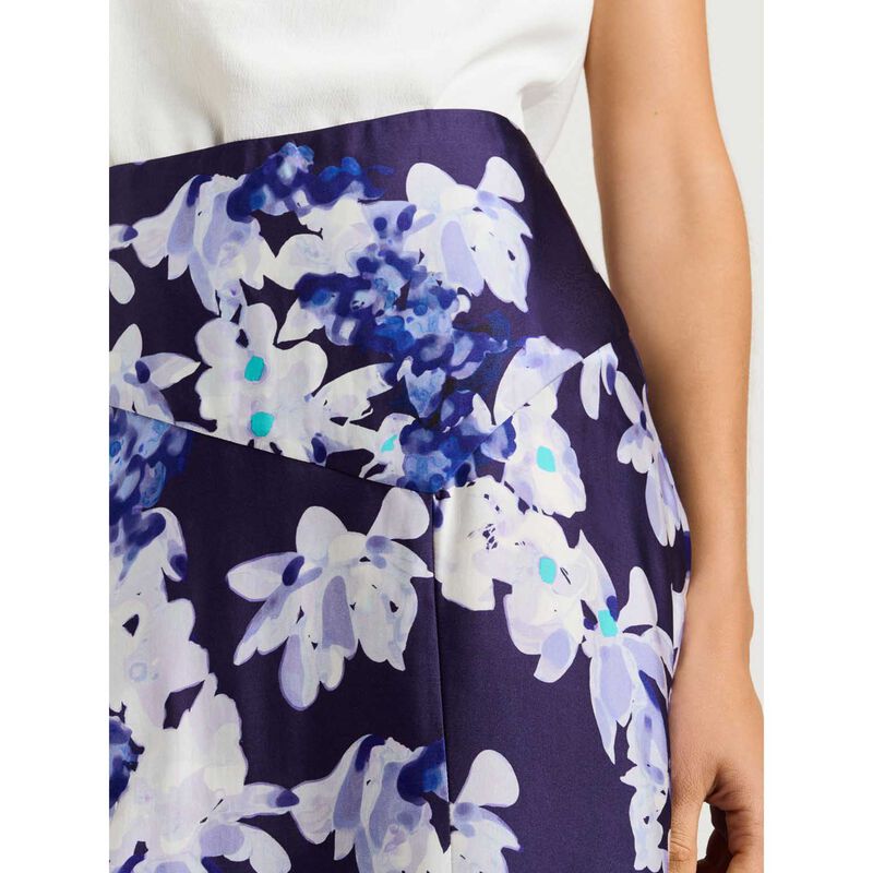 Veronika Maine Midnight Climbing Vine Satin Midi Skirt image number 2